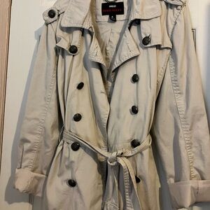 Miss Sixty Beige Trench Coat with Black Buttons